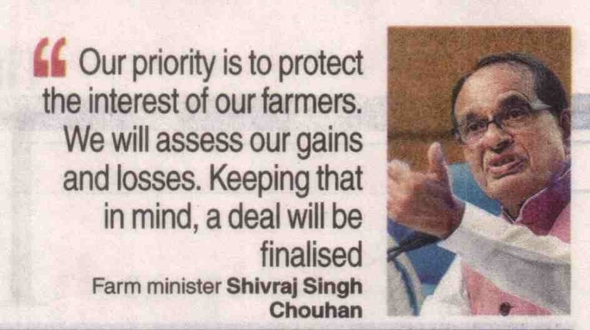 "Our priority is to protect the interest of our farmers...