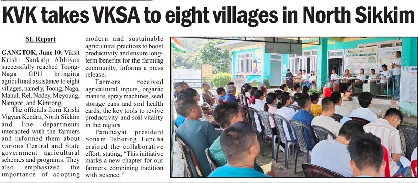 KVK takes VKSA to eight villages in North Sikkim