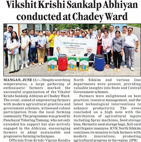Vikshit Krishi Sankalp Abhiyan conducted at Chadey Ward