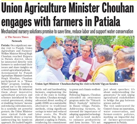 Union Agriculture Minister Chouhan engages with farmers in Patiala