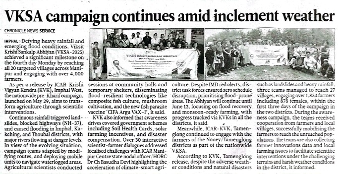 VKSA campaign continues amid inclement weather