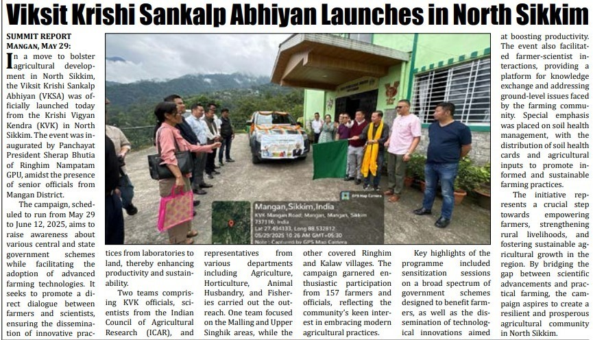 Viksit Krishi Sankalp Abhiyan Launches in North Sikkim