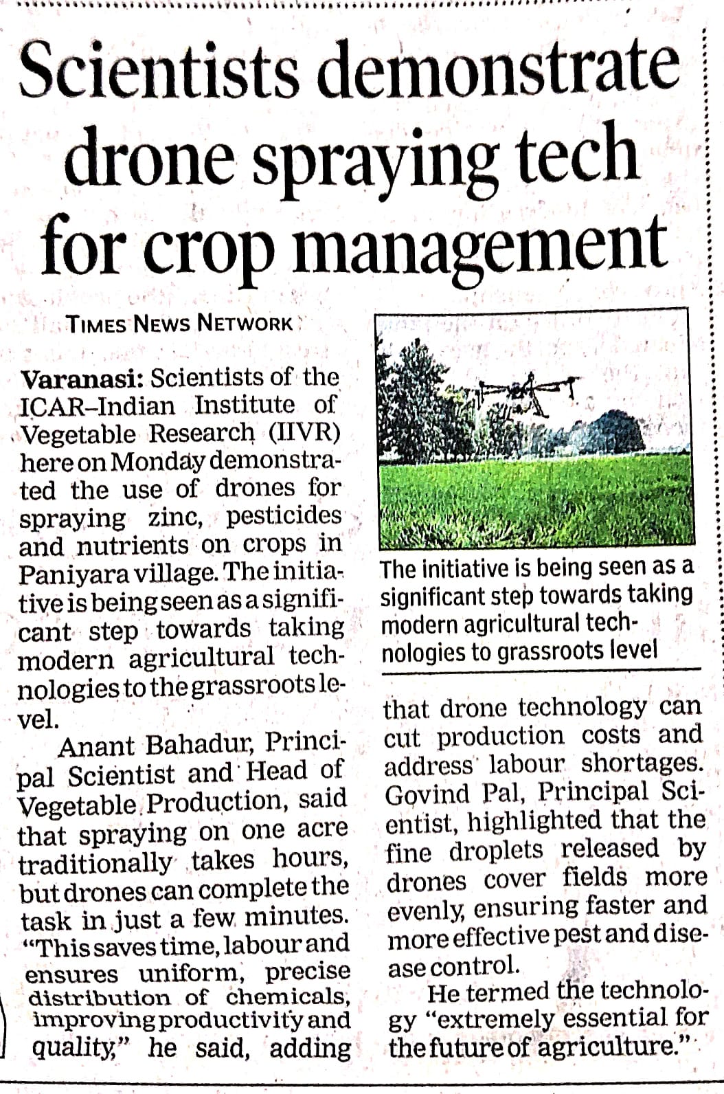 Scientist demonstrate drone spaying tech for crop management 