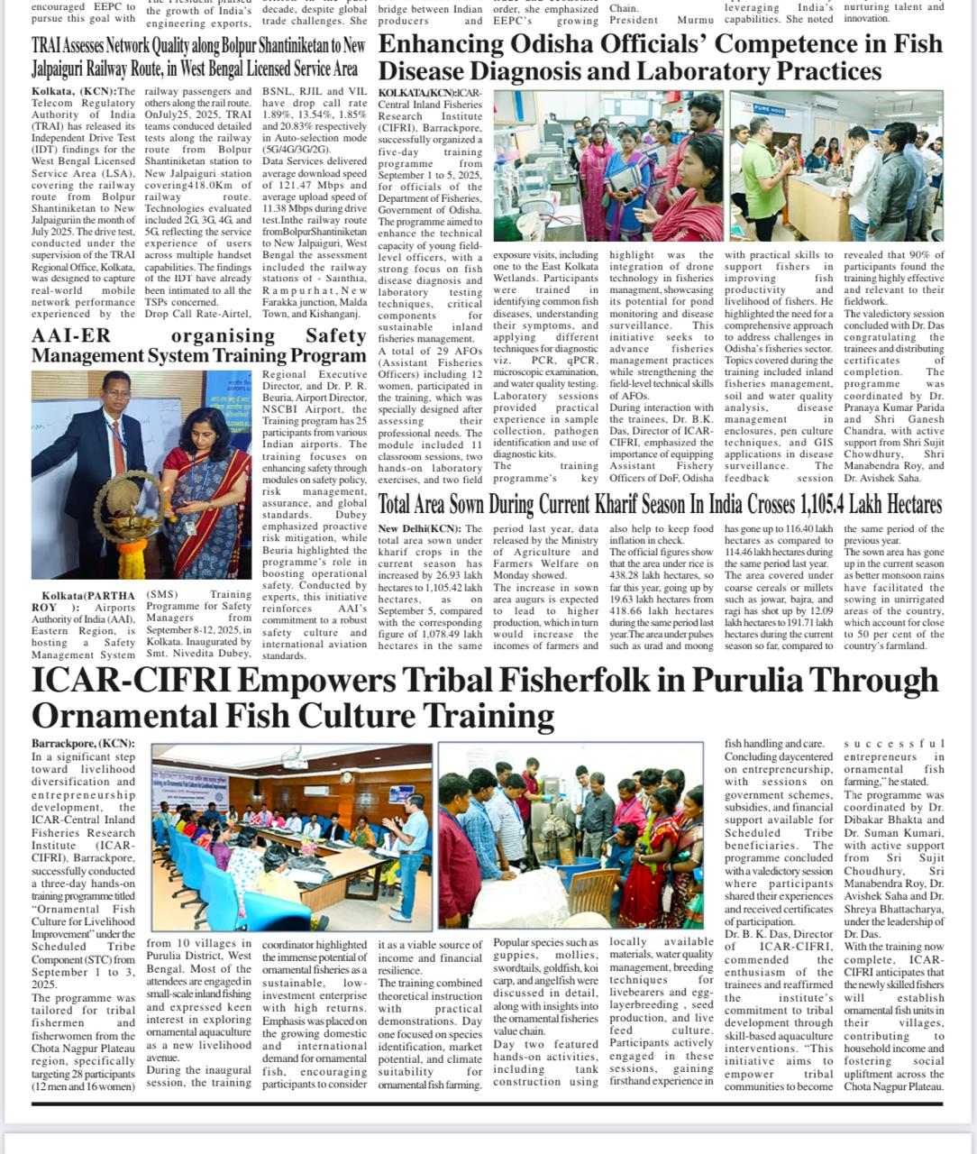 ICAR-CIFRI empowers tribal fisherfolk in Purulia through ornamental fish culture training 