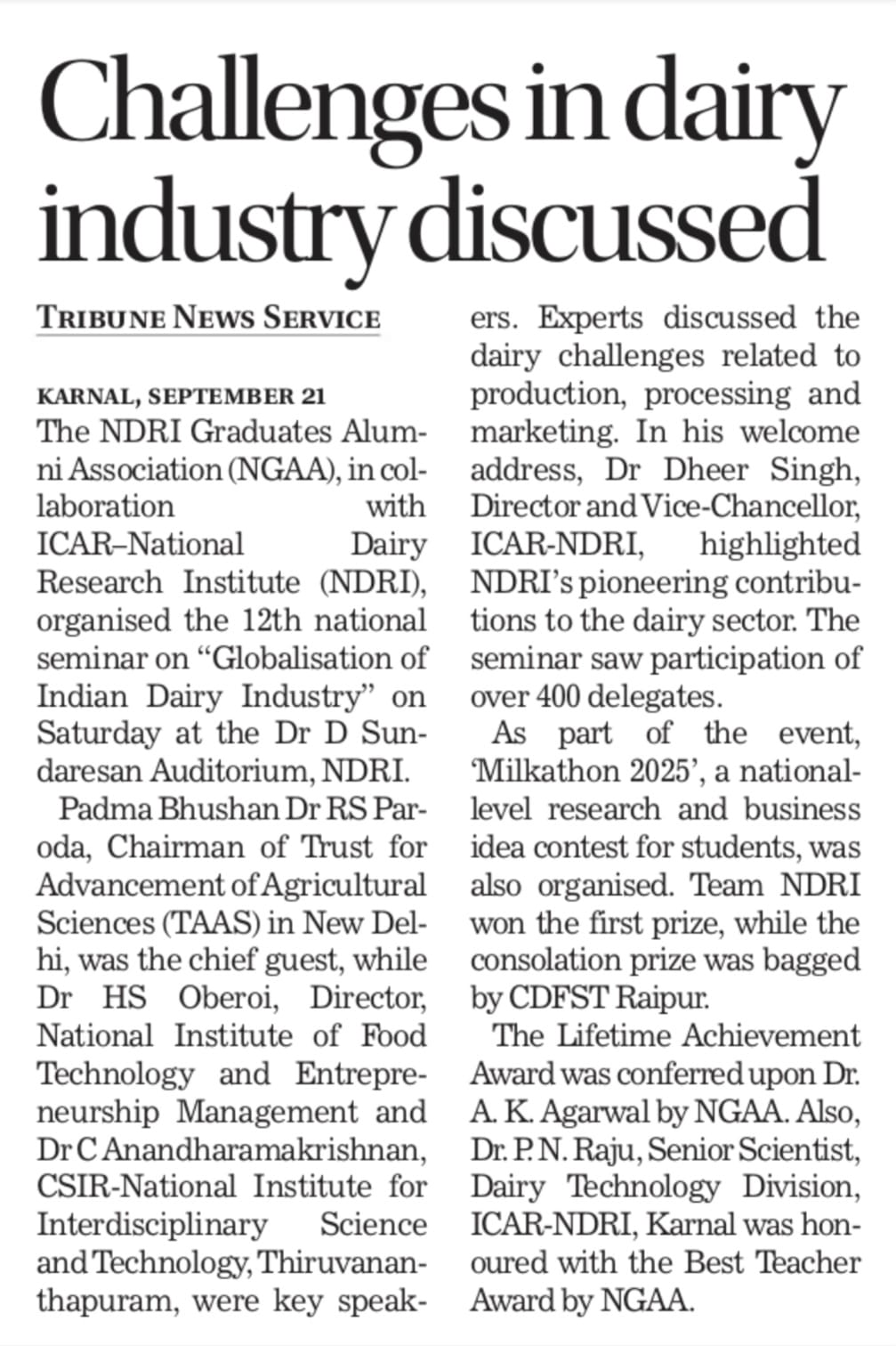 Challenges in dairy industry discussed