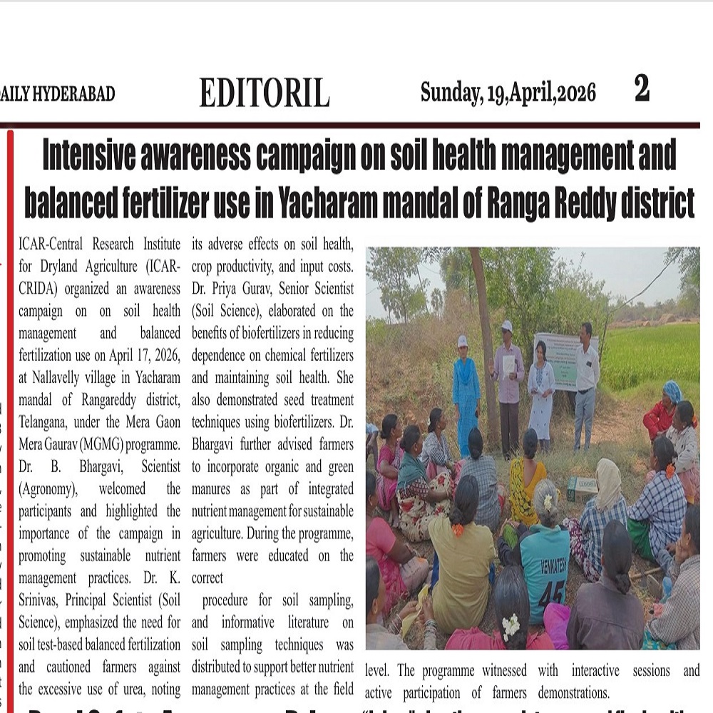 Intensive awareness campaign on soil health management and balanced fertilizer use in Yacharam mandal of Ranga Reddy district