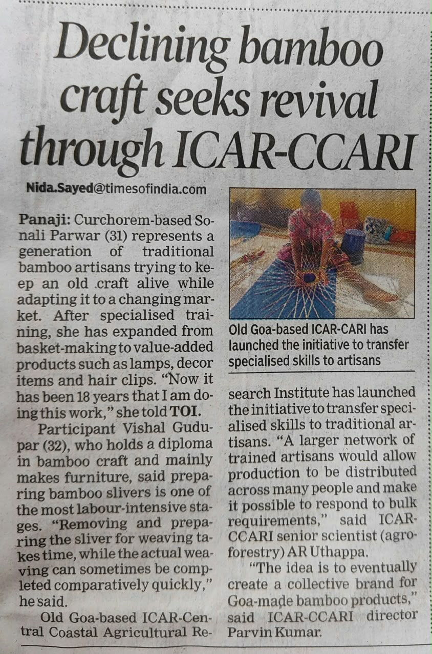 Declining bamboo craft seeks revival through ICAR-CCARI