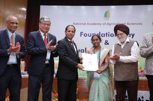 Dr. Aniesrani Delfiya D.S. Honoured with NAAS Young Scientist Award 2025