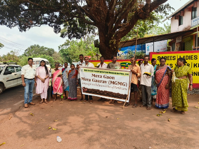 27 April 2026, Goa An awareness programme was organised in Keri village, Ponda, to promote sustainable farming practices under Mera Gaon Mera Gaurav (MGMG) today. The awareness programme focused on the use of natural farming formulations and balanced application of fertilizers to improve soil health. As part of the training, the preparation of natural formulations such as Jeevamrut and Ghanajeevamrut was practically demonstrated to the attendees. Using these, farmers can significantly improve soil fertility and health while lowering production costs. This approach encourages self-reliance and promotes a sustainable, balanced system that reduces dependency on chemical fertilizers. The event was attended by 20 farmers. (Source: ICAR-Central Coastal Agricultural Research Institute, Goa)